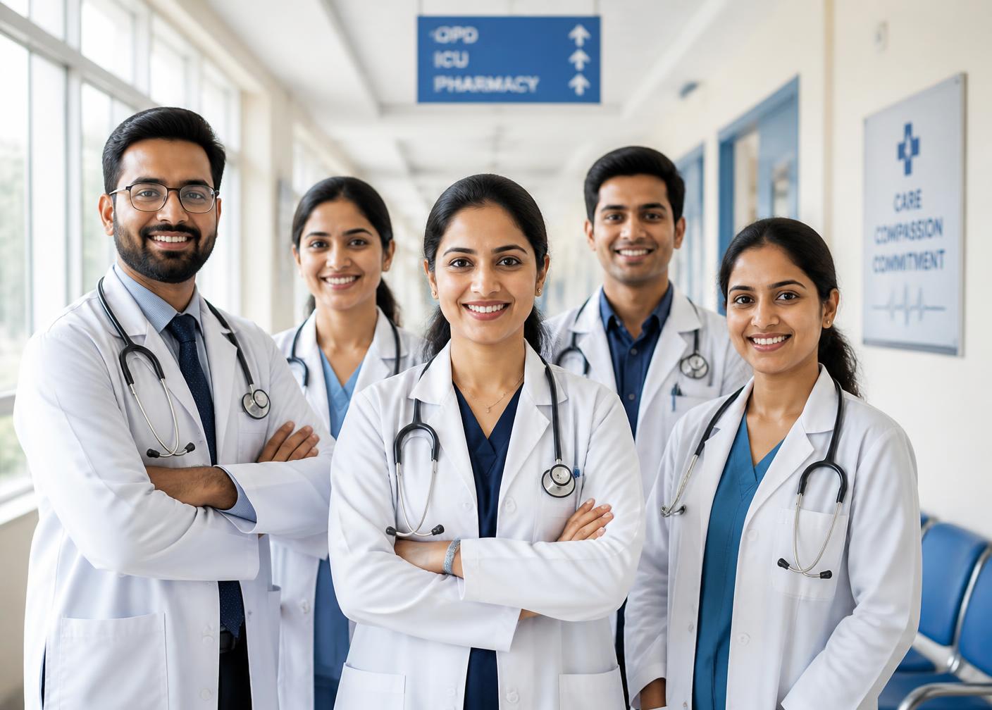 Doctors and nurses at RMS Hospitals